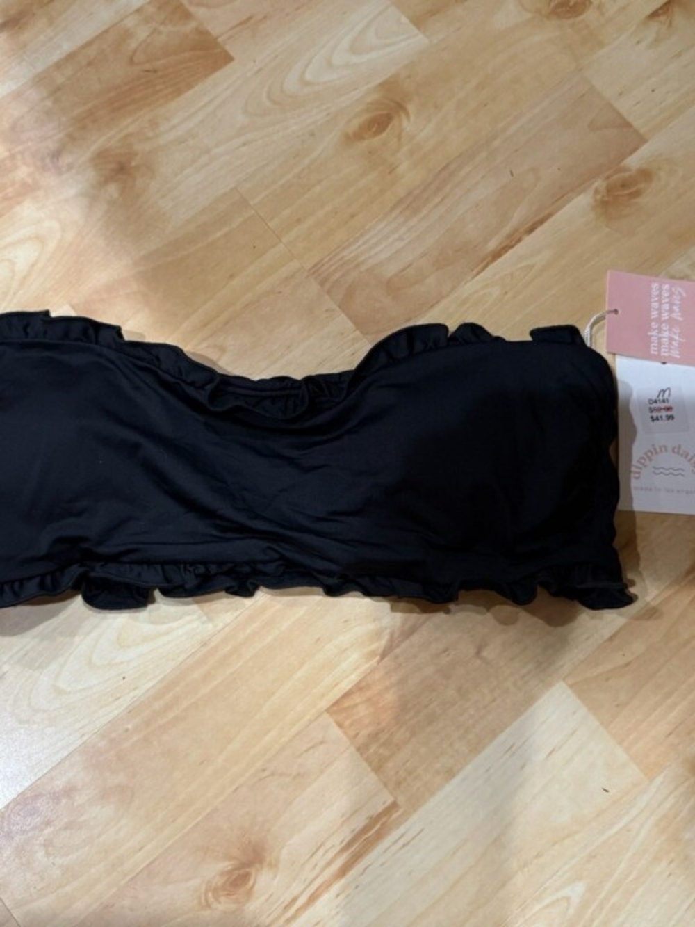 Dippin' Daisy's Black Ruffle Bandeau Swim Top